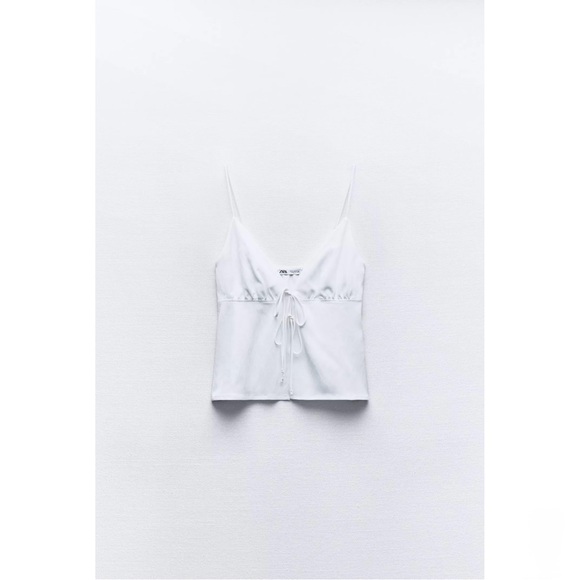 ZARA SATIN EFFECT TOP WITH BOW - Picture 5 of 5